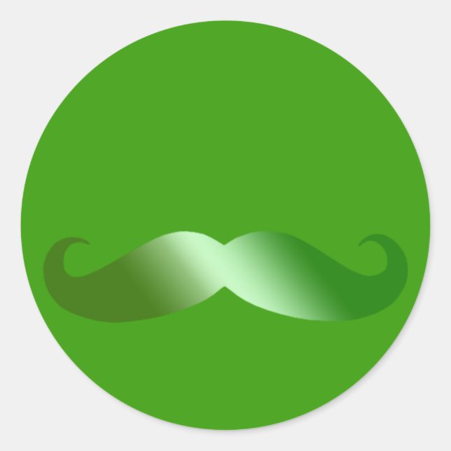 Adesivo Mustache Irlandês Verde (Frente)