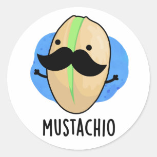 Adesivo Mustachio Funny Pistachio Mustache Pun