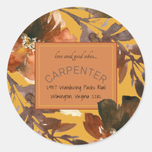 Adesivo Mustard Fall Foliage Love & Good Vibes