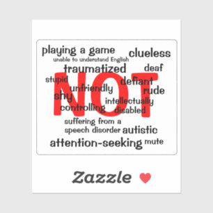 Adesivo Mutismo Seletivo NÃO