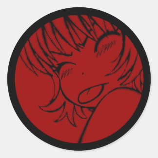 Adesivo muuhh - anime fofo - kawaii >_< vermelho