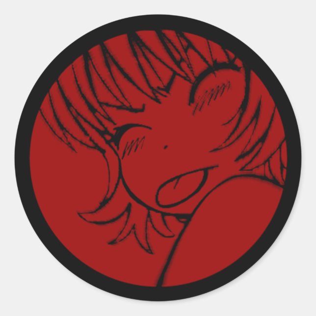 Adesivo muuhh - anime fofo - kawaii >_< vermelho (Frente)