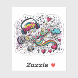 Adesivo MY Brain on Music -Feel the Beat