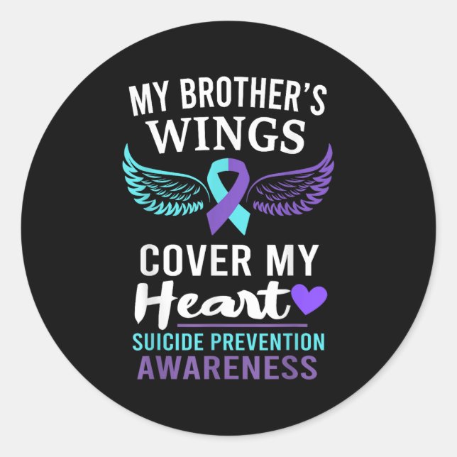 Adesivo My Brother's Wings Cover Heart Suicide Awareness R (Frente)