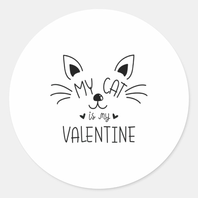 Adesivo My Cats Are My Valentine Cat Valentines Day 1  (Frente)