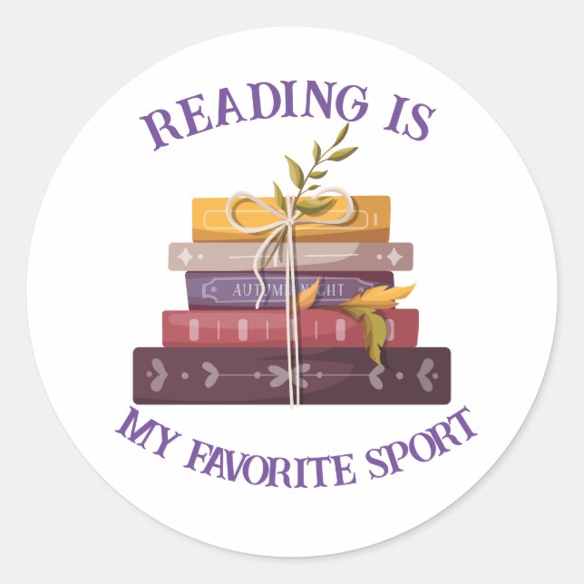 Adesivo My favorite sport is reading (Frente)