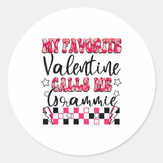 Adesivo My Favorite Valentine Calls Me Grammie Valentines  (Frente)