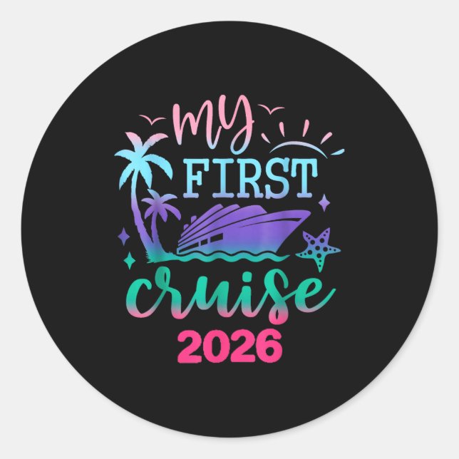 Adesivo My First Cruise 2026 Family Vacation Trip Ship Mat (Frente)
