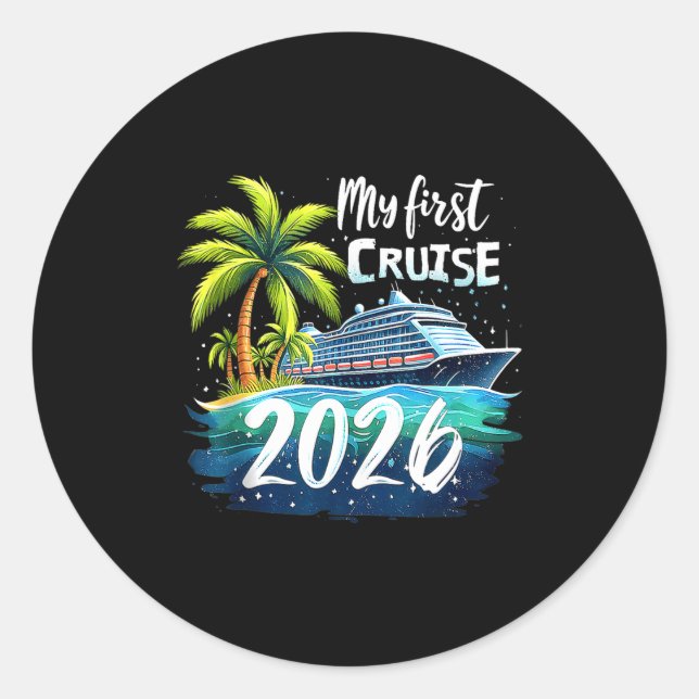Adesivo My First Cruise 2026 Funny First Time Cruise Vacat (Frente)