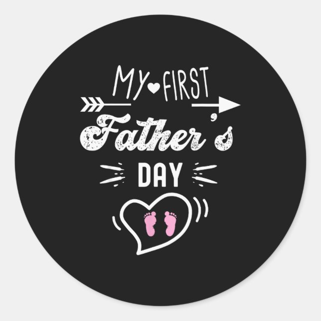 Adesivo My First Father's Day First Time Daddy New Dad Mat (Frente)