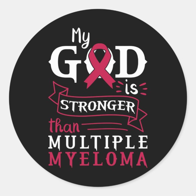 Adesivo My God Is Stronger Than Multiple Myeloma Awareness (Frente)