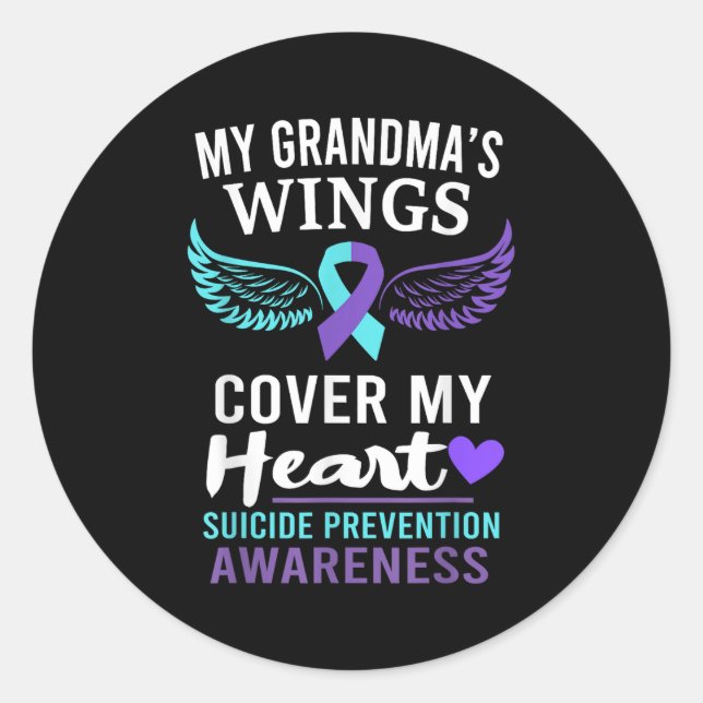 Adesivo My Grandma's Wings Cover Heart Suicide Awareness R (Frente)
