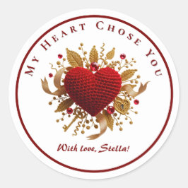 Adesivo My Heart Chose You Romantic Knitted Heart Sticker