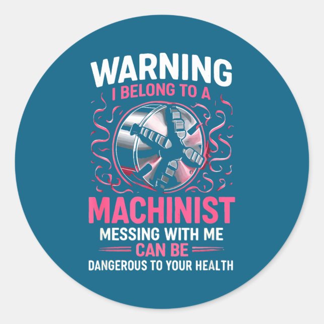 Adesivo My Knight In Machinist Wife Girlfriend Funny Anniv (Frente)