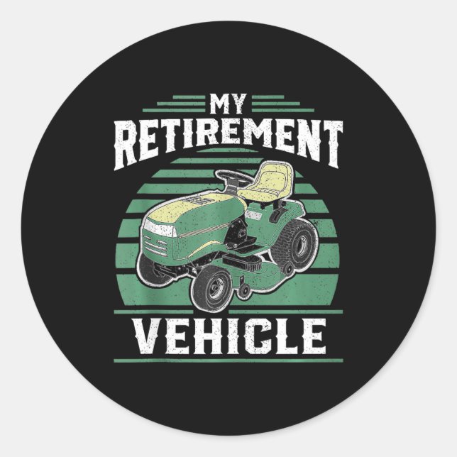 Adesivo My Retirement Vehicle Funny Riding Lawn Mower Retr (Frente)