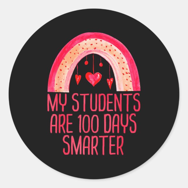 Adesivo My Students Are 100 Days Smarter Rainbow Valentine (Frente)