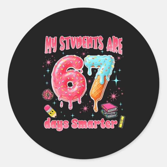 Adesivo My Students Are 67 Days Smarter Funny Teacher Kids (Frente)