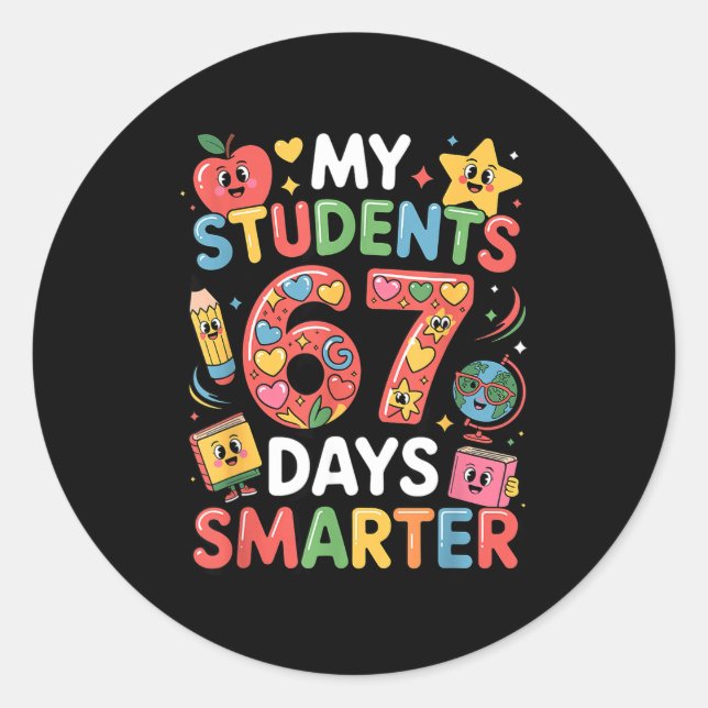 Adesivo My Students Are 67 Days Smarter Funny Teacher Kids (Frente)