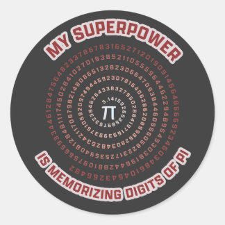 Adesivo My Superpower is Memorizing Pi Digits