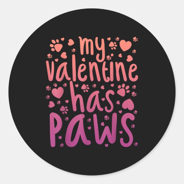 Adesivo My Valentine Has Paws  (Frente)
