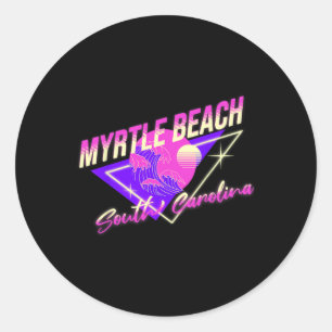Adesivo Myrtle Beach Carolina do Sul 80s Retro Férias Sc 