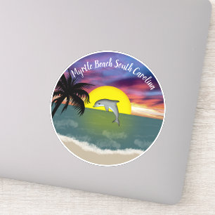 Adesivo Myrtle Beach Dolphin Sunset