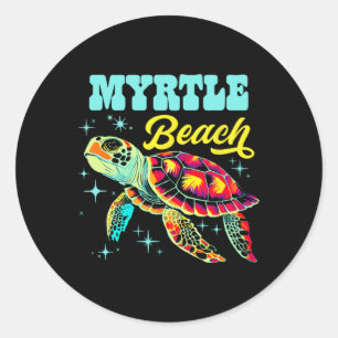 Adesivo Myrtle Beach Sc Artística Mar Tartaruga Retro