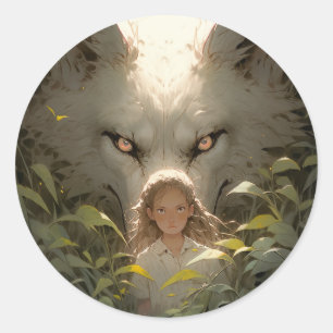Adesivo Mystical Fantasy Wolf Guardian Anime