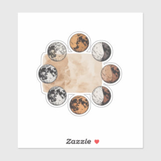 Adesivo Mystical Moon Phases Sticker – Vintage Boho