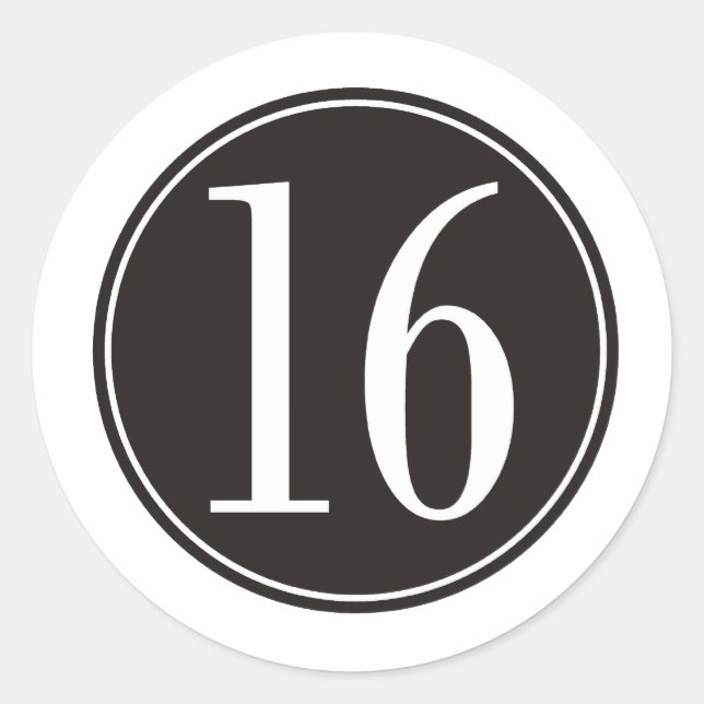 Adesivo Nº 16 Círculo Preto (frente) (Frente)