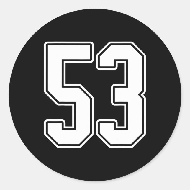 Adesivo Nº 53 White Outline Número 53 Esportivo Fan Jersey (Frente)