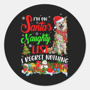 Adesivo Na Lista Negra do Papai Noel Shiba Inu de Natal