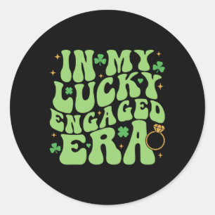 Adesivo Na Minha Era Afortunada de Noivado Groovy Shamrock