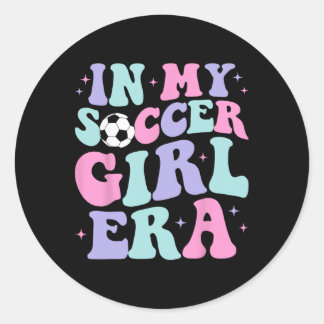 Adesivo Na Minha Era de Garota de Futebol Retro Groovy 
