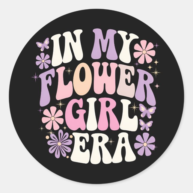 Adesivo Na Minha Era de Menina de Flores Retro Groovy Flor (Frente)