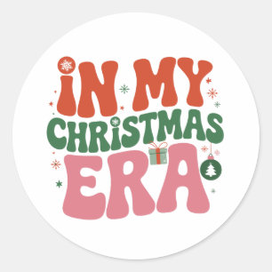 Adesivo Na Minha Era de Natal Família Groovy Férias de Nat