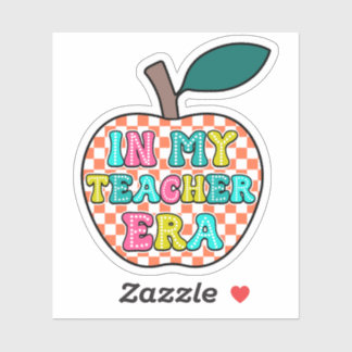 Adesivo Na Minha Era de Professora Retro Apple Volta às Au