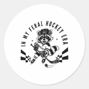 Adesivo Na Minha Era Feral de Hóquei, Guaxinim Fofo de Hóq