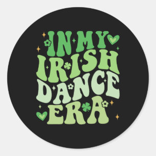 Adesivo Na Minha Era Irlandesa Da Dança Groovy Shamrock Da