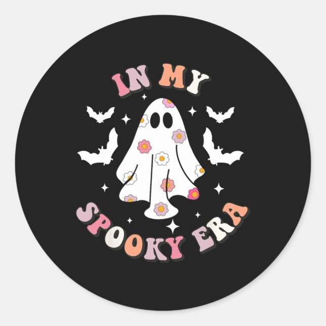 Adesivo Na Minha Era Spooky Retro Groovy Cute Ghost Spooky (Frente)
