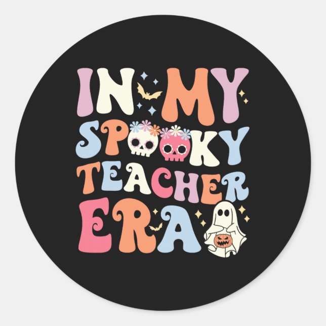 Adesivo Na Minha Professora Estranha Era Halloween Groovy  (Frente)