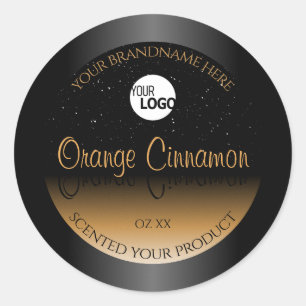 Adesivo Na moda Black Orange Product Labels Logotipo Glitt