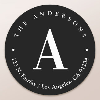 Adesivo Na moda Black & White Monographic Return Address