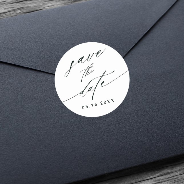 Adesivo Na moda Calligrafia Casamento Salva a Data (Criador carregado)