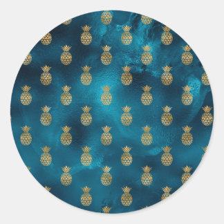 Adesivo Na moda Chic Elegante Dourado Shell Teal