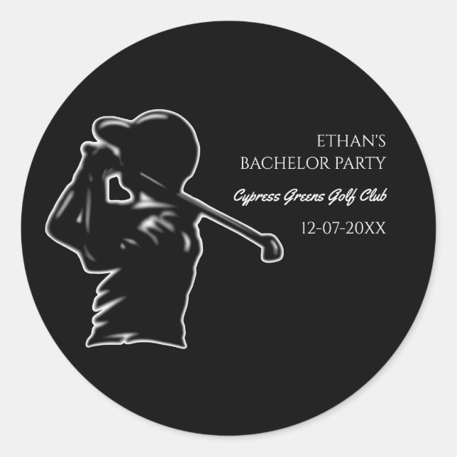 Adesivo Na moda de Golfer Bachelor Party Golfing Classic (Frente)