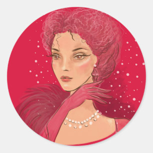 Adesivo na moda de ilustração de moda com pérolas
