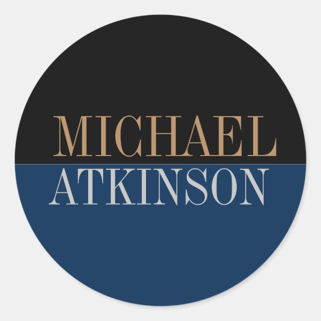 Adesivo Na moda de Tendência de Texto Negrito Azul Preto (Frente)