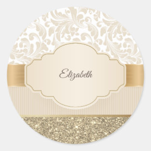 Adesivo Na moda Dourado Glitter Vintage Damask