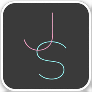 Adesivo Na moda Editável Qualquer Duas Iniciais Modernas